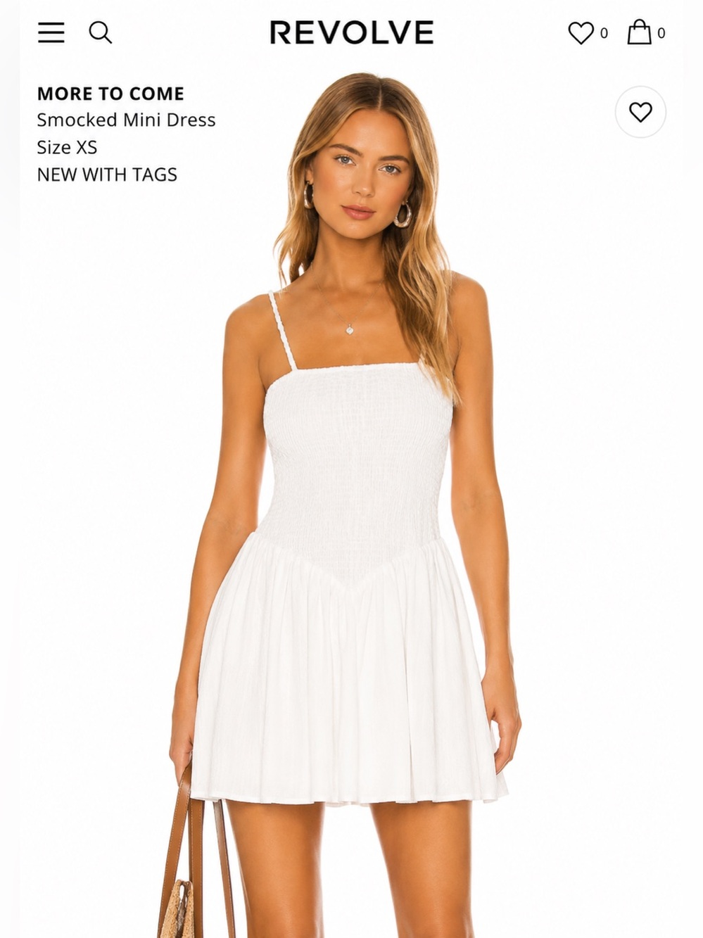 More to Come White Smocked Mini Dress XS NWT Cottagecore Sundress